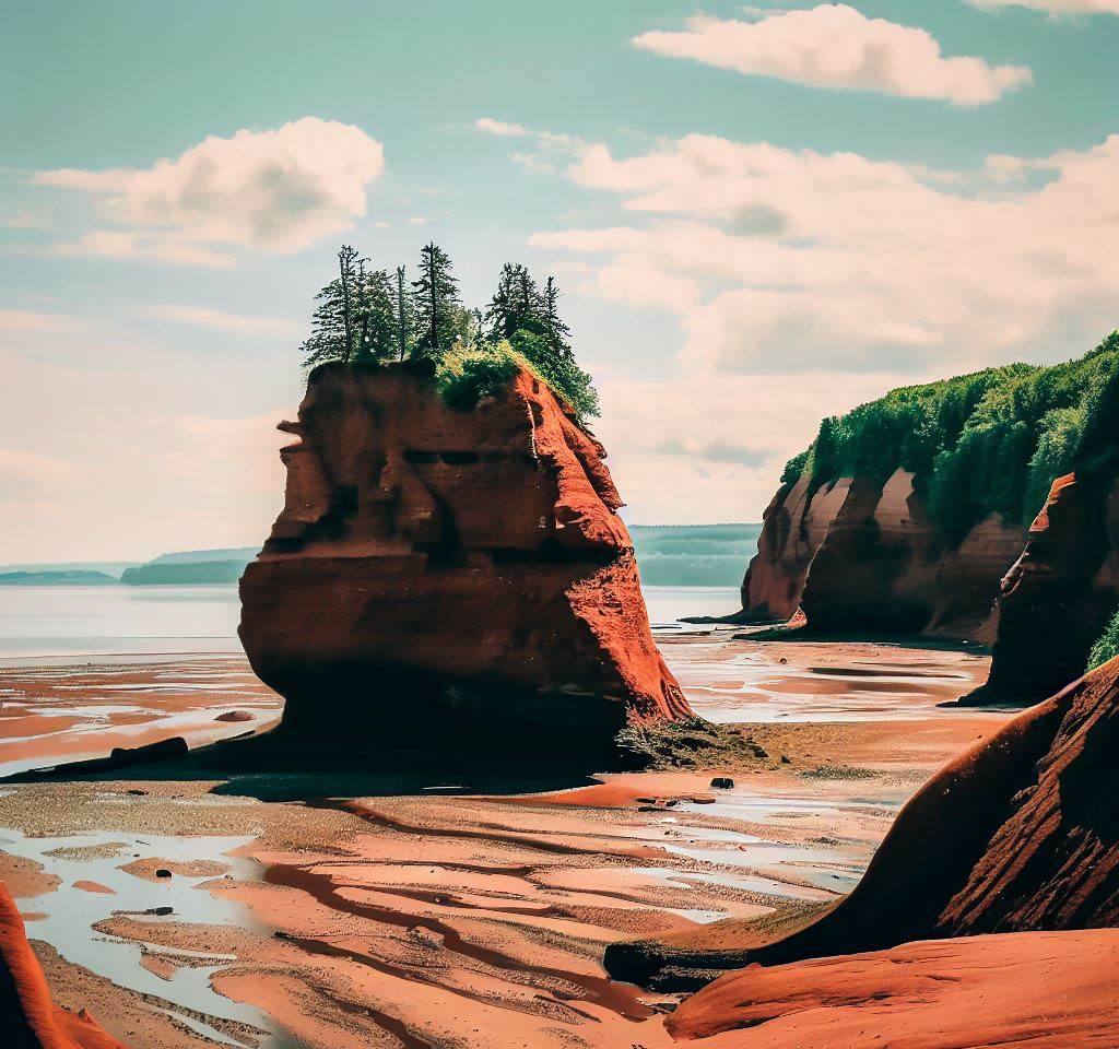 Playa De La Marea Baja En La Bahía De Fundy Nuevo Brunswick - El